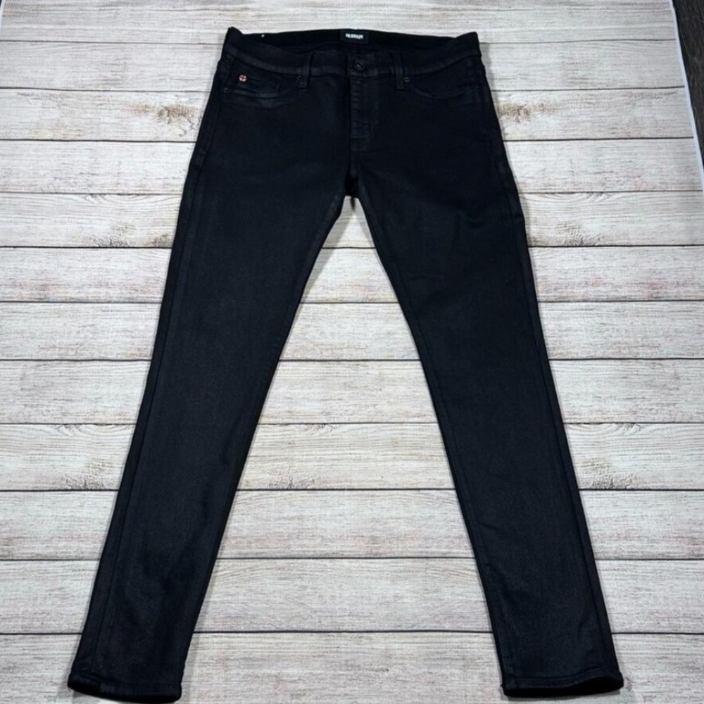 Hudson Krista Super Skinny Metallic Black Jeans
